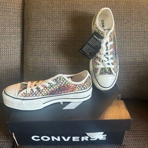 Converse White Athletic Shoes with Classic Low-Top Design